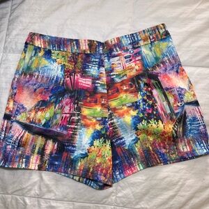 High-Rise Multicolor Abstract Print Women’s Shorts